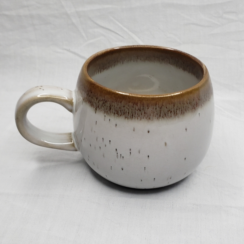 Hearth & Home Magnolia  Ceramic Reactive Glaze Cream And Brown Pot Belly Mug
